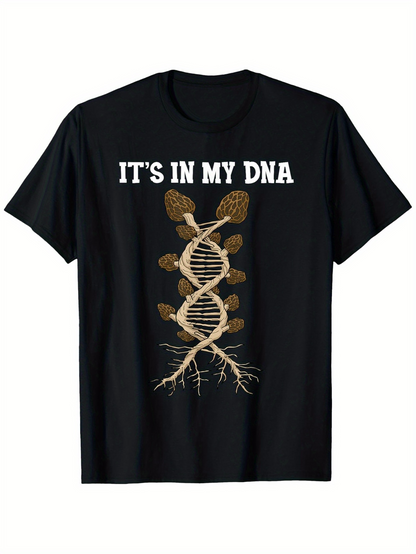 Men's Graphic T-Shirt Its In My Dna Roots With Botanical Forest Growing Double Helix Structure