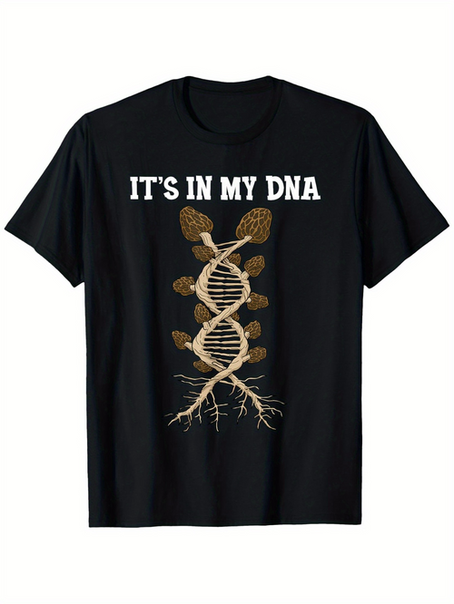 Men's Graphic T-Shirt Its In My Dna Roots With Botanical Forest Growing Double Helix Structure