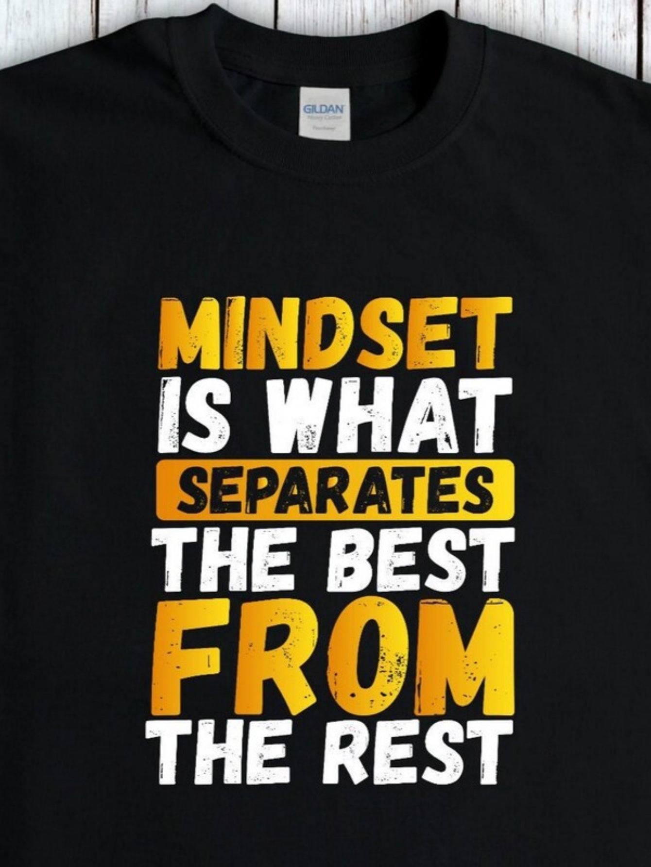 Men's Graphic T-Shirt Mindset Is What Separates The Best From The Rest Motivational Lettering T Shirt