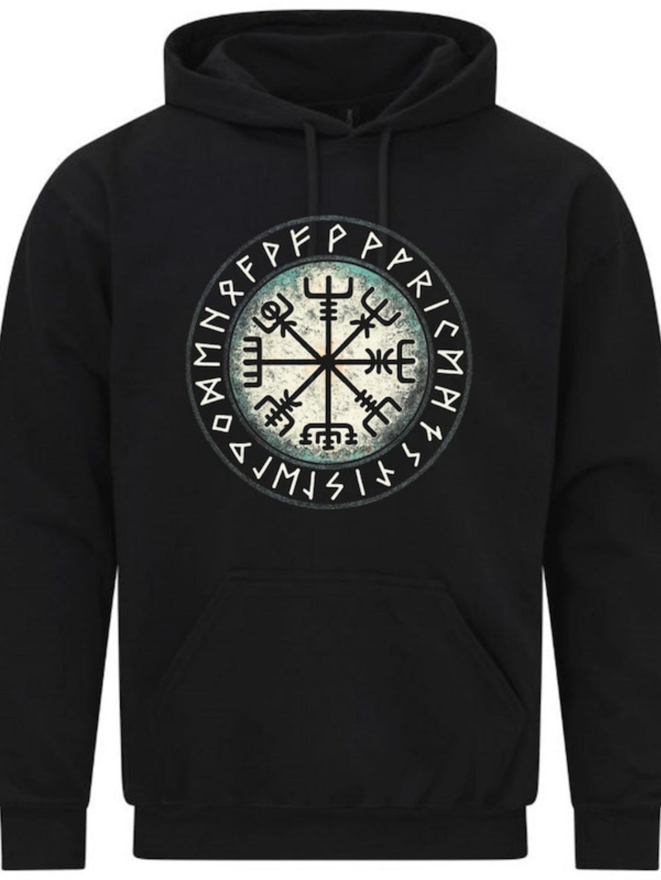 Men's Graphic Hoodie Ancient Norse Symbols In A Mystical Runes Circle Pattern