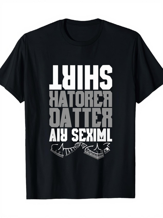 Men's Graphic T-Shirt Graphic Sneakers With Bold Text Print Design Shirt