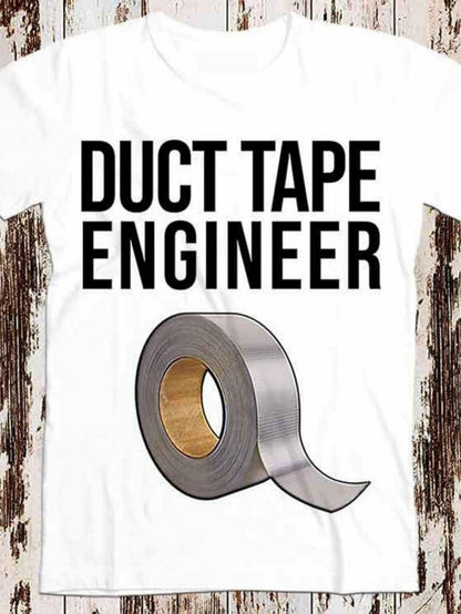 Men's Graphic T-Shirt Duct Tape Engineer Realistic Gray Silver Roll Of Tape