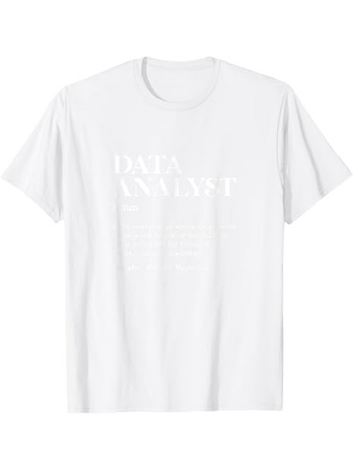 Men's Graphic T-Shirt Data Analyst Minimalist Simple Font White T Shirt
