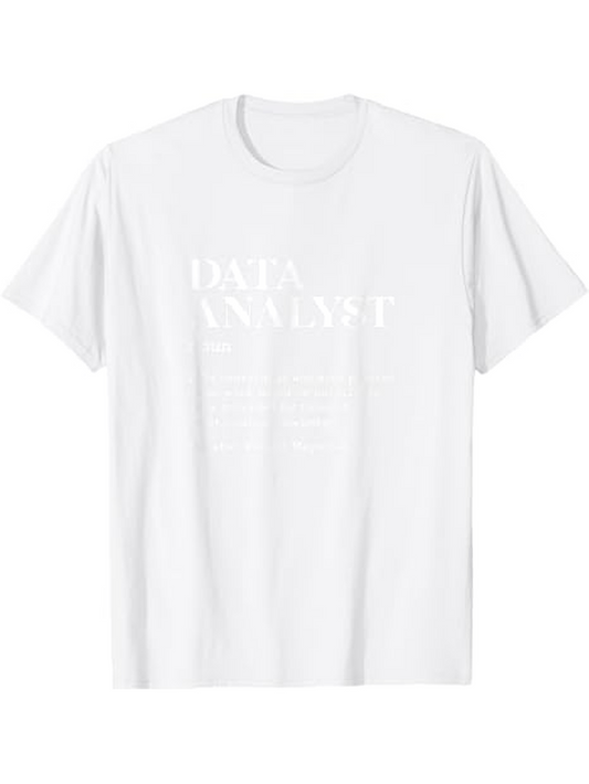 Men's Graphic T-Shirt Data Analyst Minimalist Simple Font White T Shirt