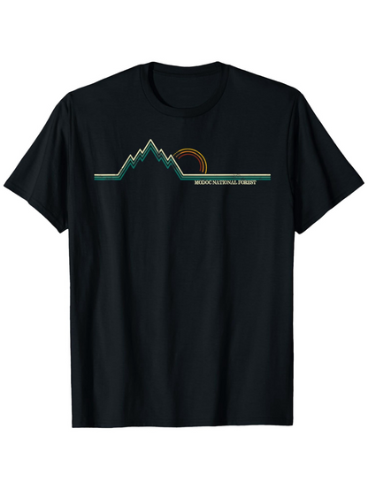 Men's Graphic T-Shirt Warm Sunset With Minimalist Mountain Range Graphic