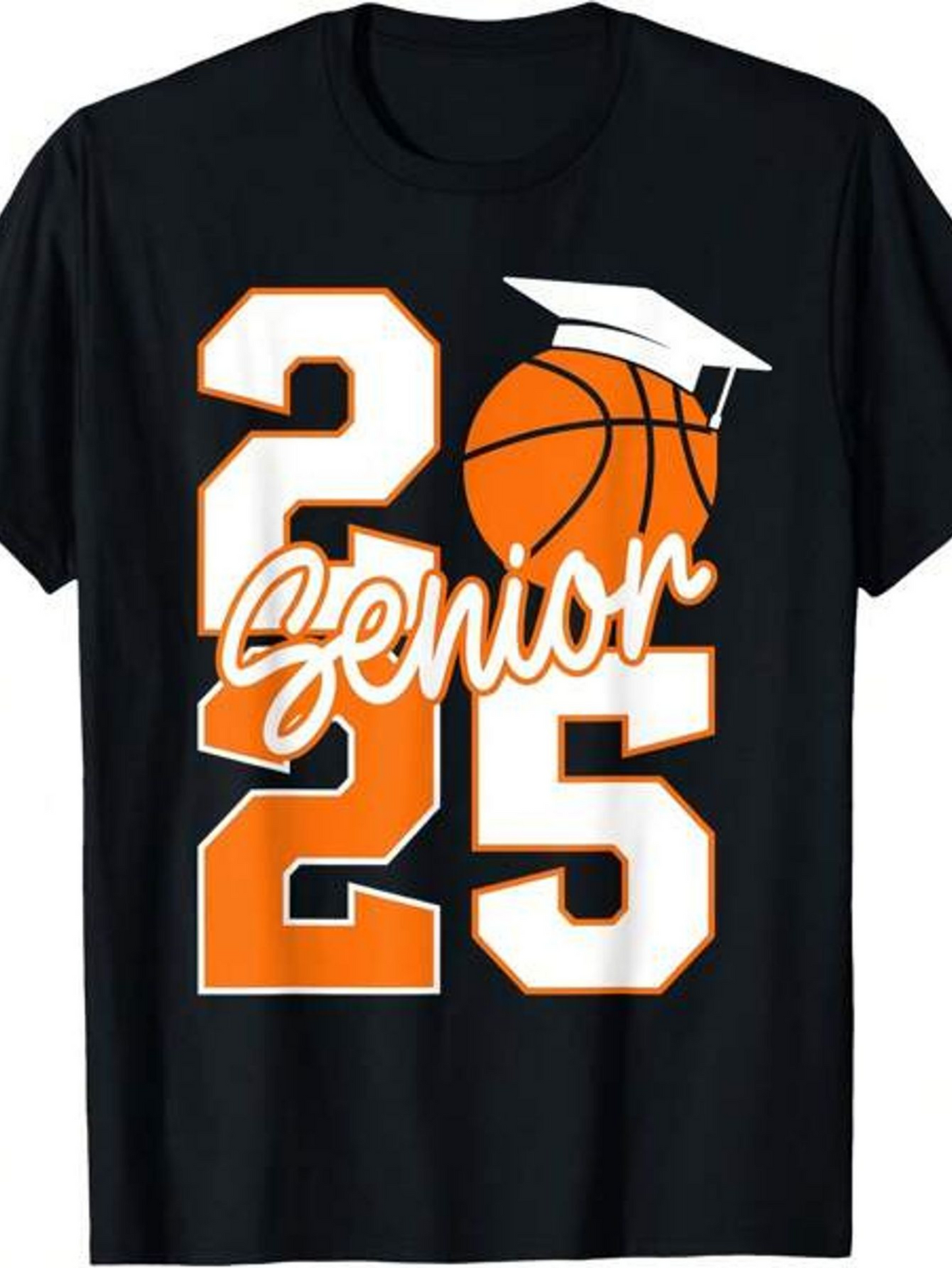Men's Graphic T-Shirt Senior Graduation With Basketball And Graduation Cap