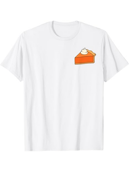 Men's Graphic T-Shirt Cartoon Creamy Pumpkin Pie Slice With Whipped Topping Design