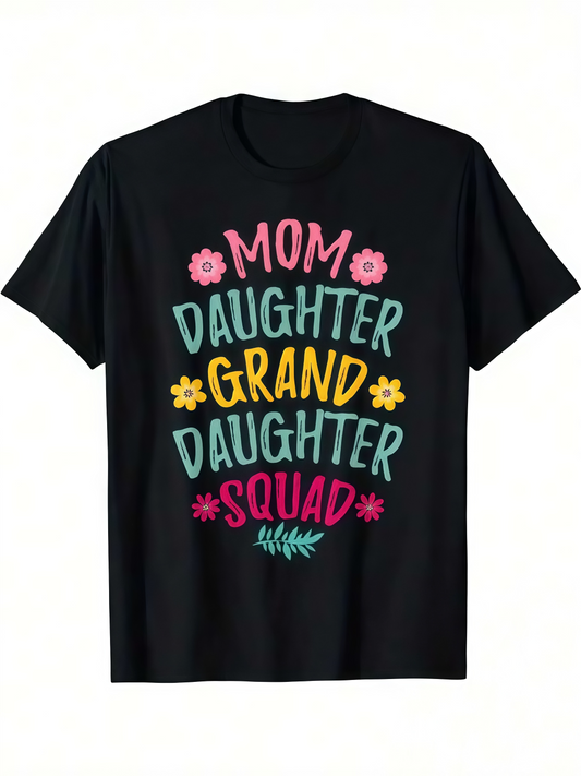 Men's Graphic T-Shirt Colorful Flowers With Bold Family Lettering Under Playful Accents T Shirt