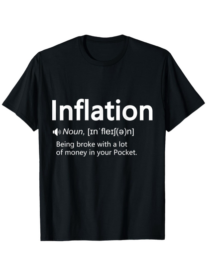 Men's Graphic T-Shirt Inflation Humorous Definition With Clean White Lettering T Shirt