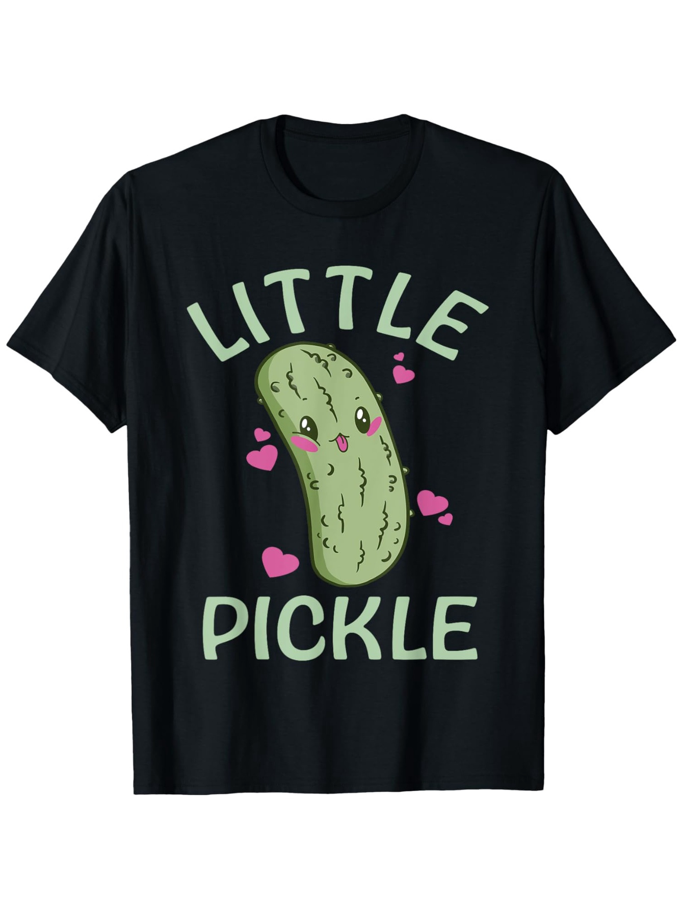 Men's Graphic T-Shirt Little Pickle Surrounded By Playful Pink Hearts Cute Pickle