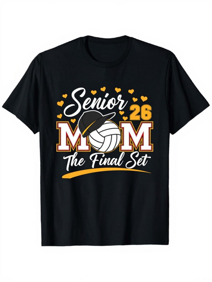 Men's Graphic T-Shirt Senior Mom With Graduation Cap Volleyball Hearts And Number Twenty Six