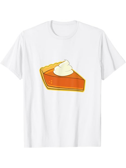 Men's Graphic T-Shirt Creamy Pumpkin Pie Slice With Fluffy Topping Illustration Pie