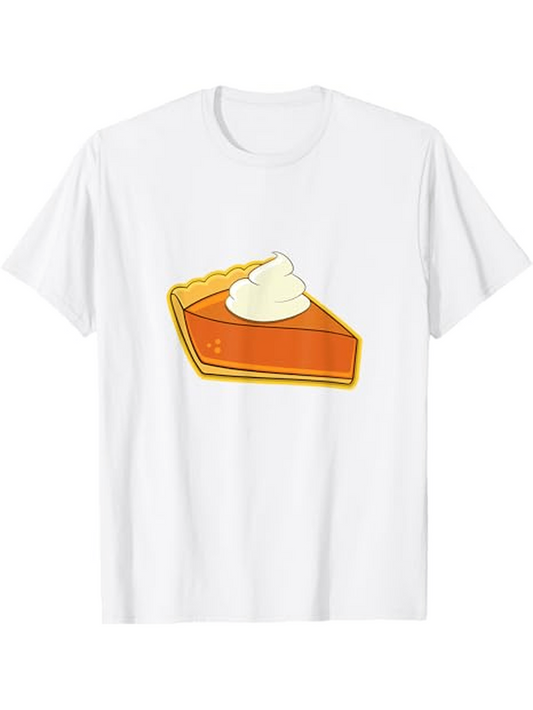 Men's Graphic T-Shirt Creamy Pumpkin Pie Slice With Fluffy Topping Illustration Pie