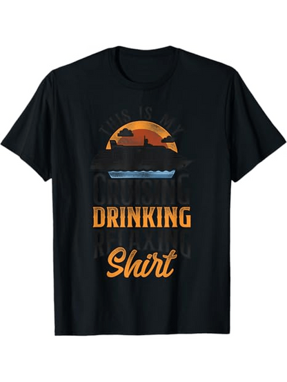 Men's Graphic T-Shirt Sunrise Reflections With Orange Glow Over Water Drinking Shirt