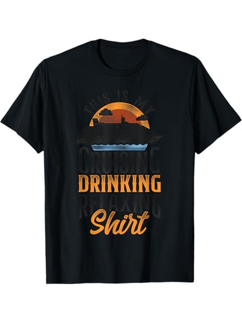 Men's Graphic T-Shirt Sunrise Reflections With Orange Glow Over Water Drinking Shirt