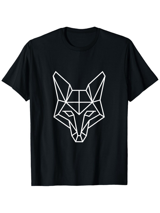 Men's Graphic T-Shirt Geometric Lines Bold Graphic Fox Head Design