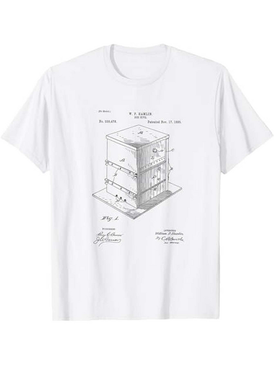 Men's Graphic T-Shirt Classic Patent Drawing With Annotated Sketch And Technical Scribbles Box