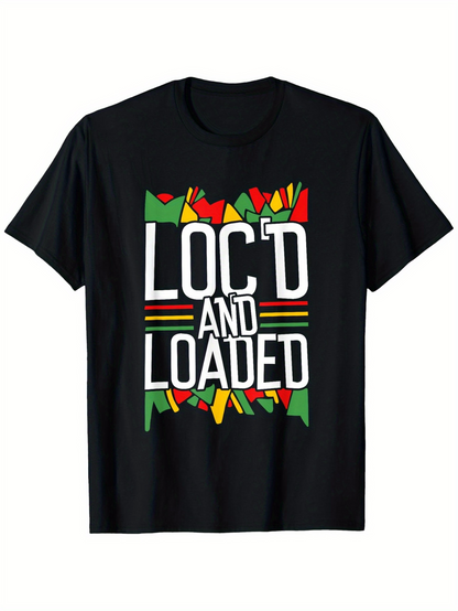 Men's Graphic T-Shirt Locd And Loaded With Vibrant Abstract Patterns Green Red Yellow Shapes