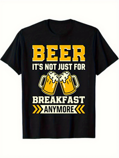 Men's Graphic T-Shirt Beer Its Not Just For Breakfast Anymore With Cheers Graphic Beer Mugs