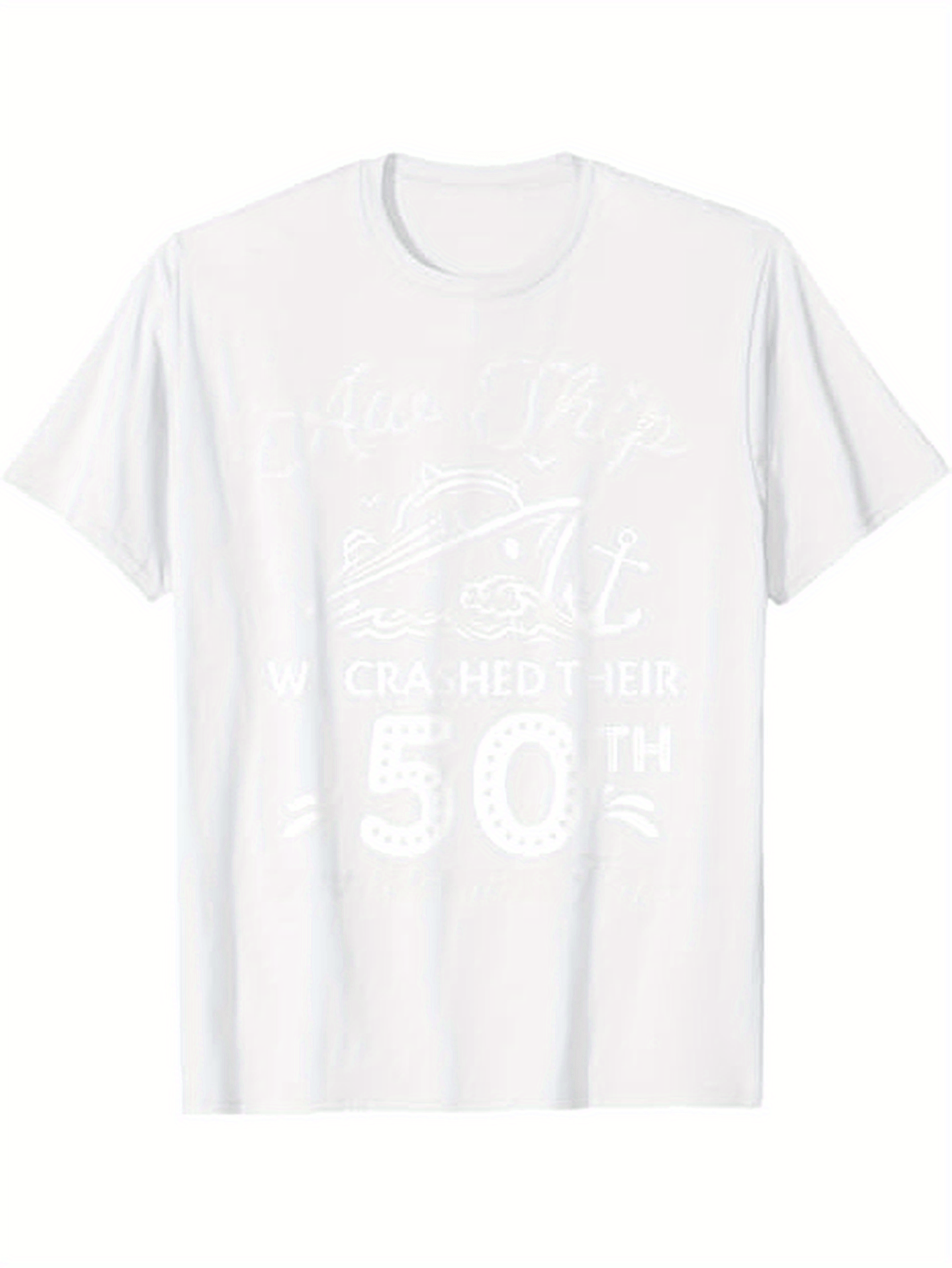 Men's Graphic T-Shirt White Milestone Anniversary 50th Celebration With Decorative Script Typography T Shirt