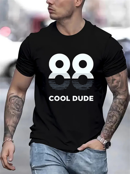 Men's Graphic T-Shirt Cool Dude Reflected White Typography With Bold Graphic Design