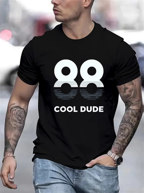 Men's Graphic T-Shirt Cool Dude Reflected White Typography With Bold Graphic Design