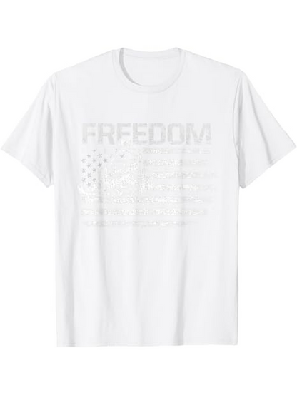 Men's Graphic T-Shirt Freedom With Subtle American Flag Motif Under Soft Light T Shirt
