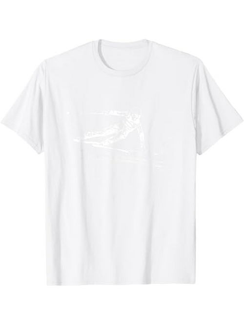 Men's Graphic T-Shirt Minimalist White Graphic With Soft Curved Lines In Subtle Brushstroke Design