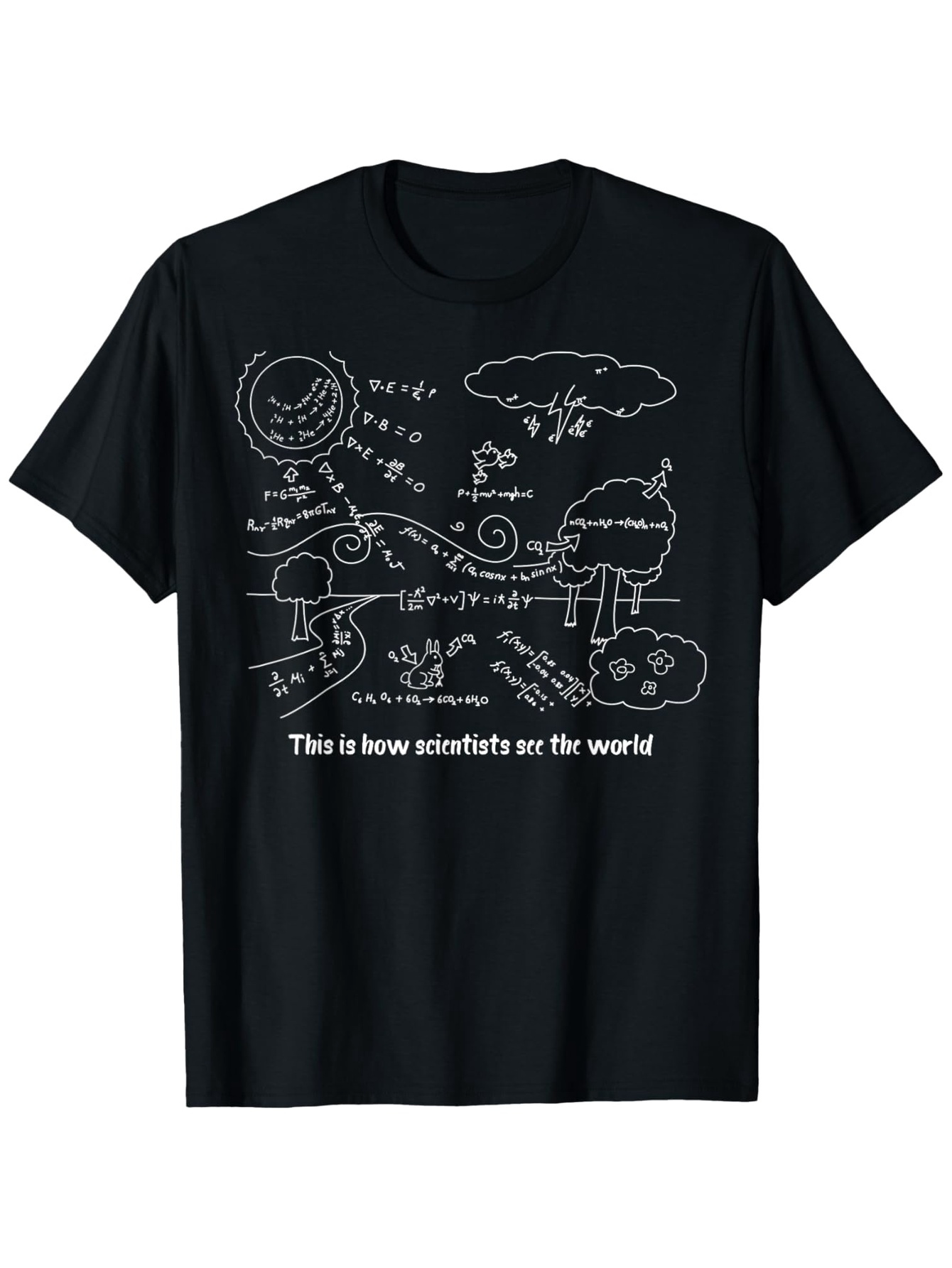 Men's Graphic T-Shirt This Is How Scientists See The World With Hand Drawn Equations And Nature Doodles T Shirt