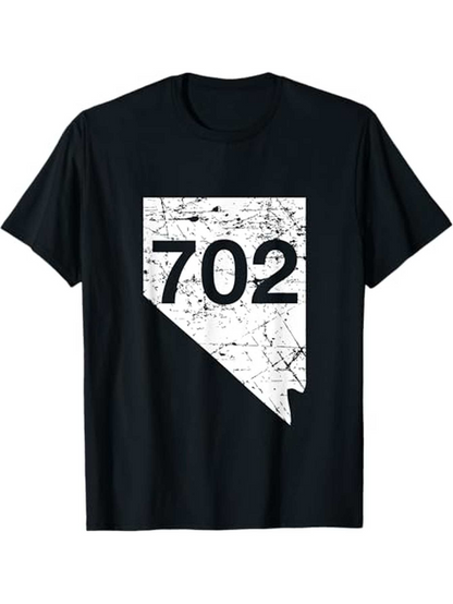 Men's Graphic T-Shirt Cracked White Modern Graphic With Nevada Map Outline Under Bold Numbers