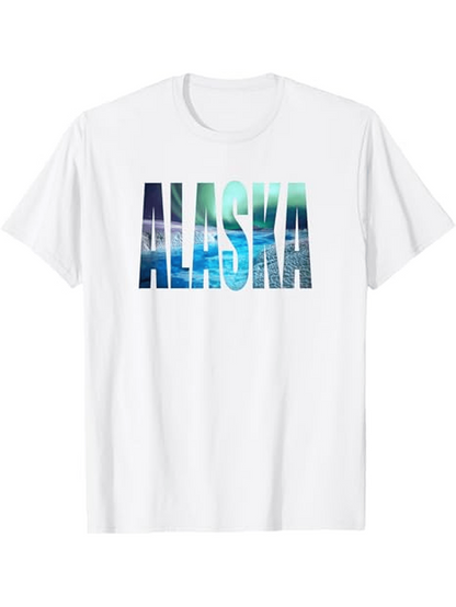 Men's Graphic T-Shirt Alaska Snow Capped Mountains Reflected In Pristine Blue Water