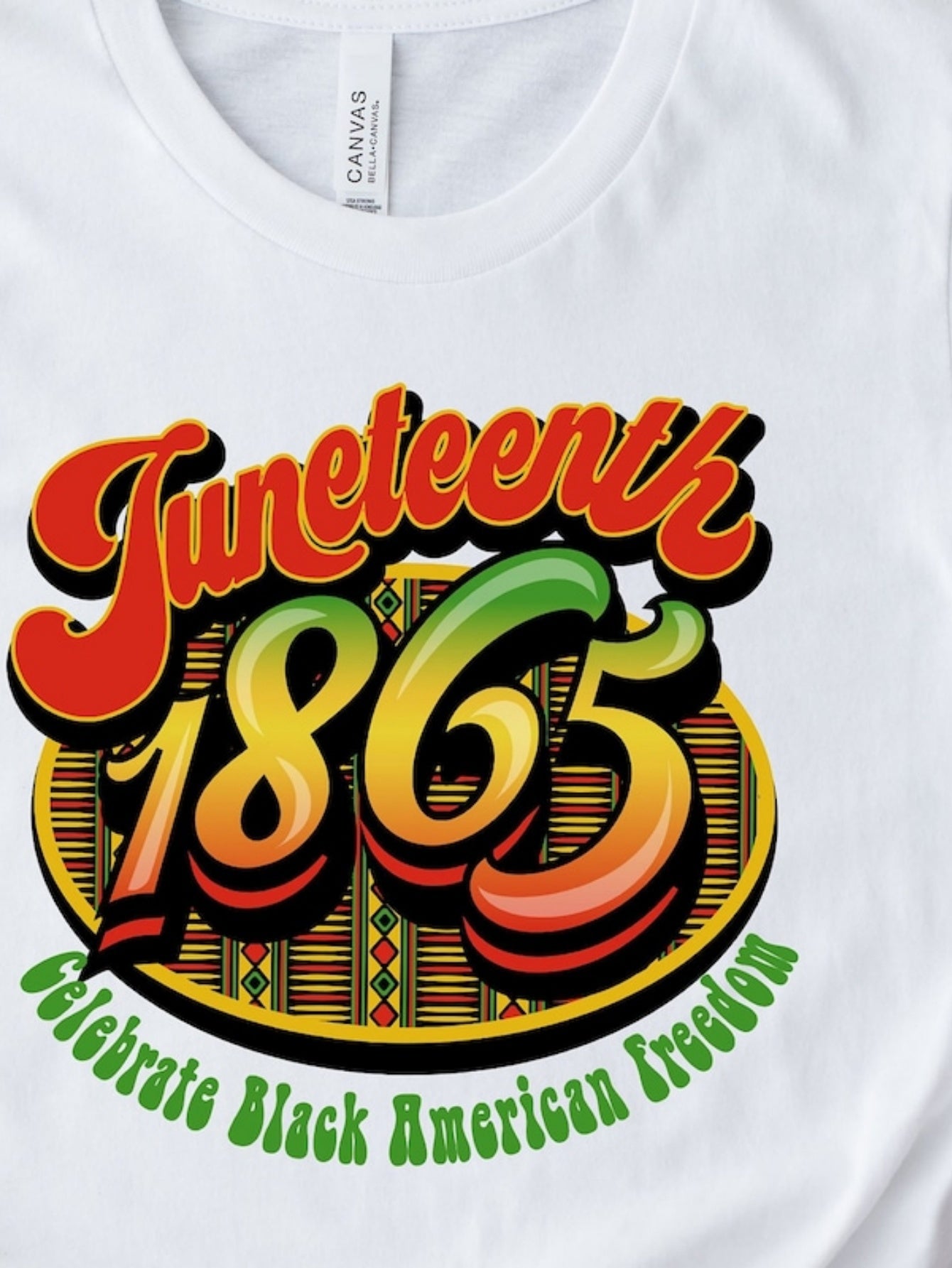 Men's Graphic T-Shirt Juneteenth 1865 Celebrate Black American Freedom Colorful Bold Numbers