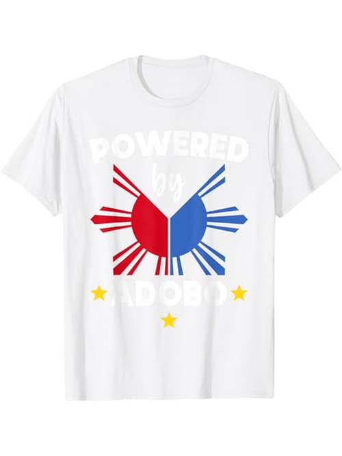 Men's Graphic T-Shirt Powered By Adobo Bold Sunburst With Three Golden Stars