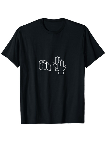 Men's Graphic T-Shirt Minimalist Toilet Paper With Two Open Hands Line Drawing