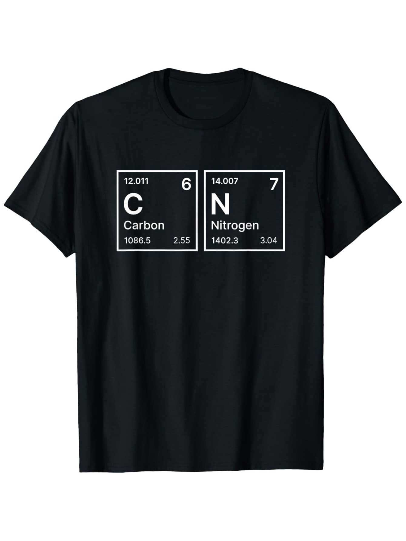 Men's Graphic T-Shirt Elemental Table Blocks With Science Motif Carbon Nitrogen Tee