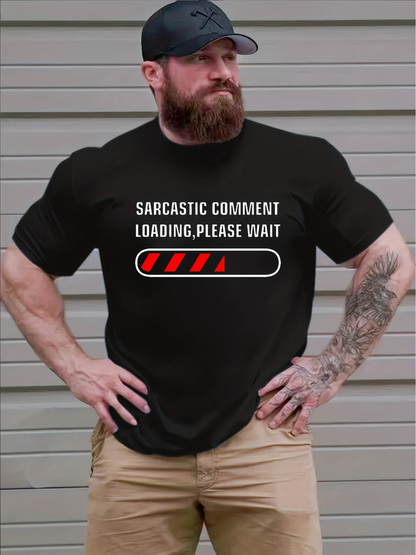 Men's Graphic T-Shirt Sarcastic Comment Loading Please Wait Minimal Red Progress Bar T Shirt