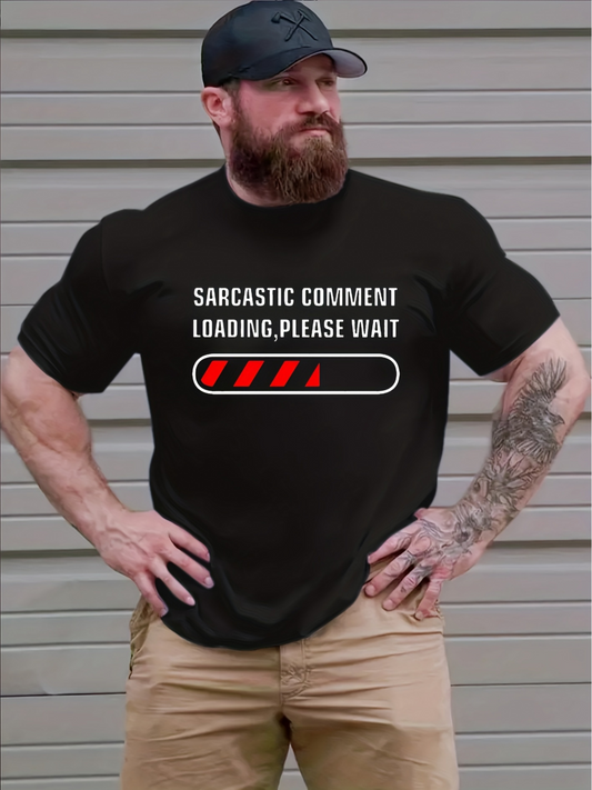 Men's Graphic T-Shirt Sarcastic Comment Loading Please Wait Minimal Red Progress Bar T Shirt