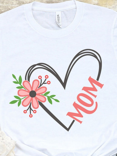Men's Graphic T-Shirt Mom Script Among Spring Floral Heart