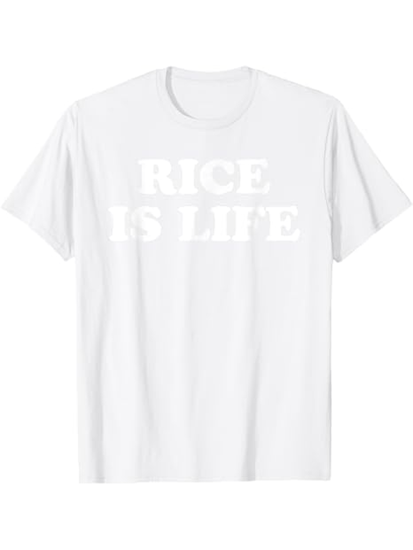 Men's Graphic T-Shirt Rice Is Life Simple Bold White Typography Statement