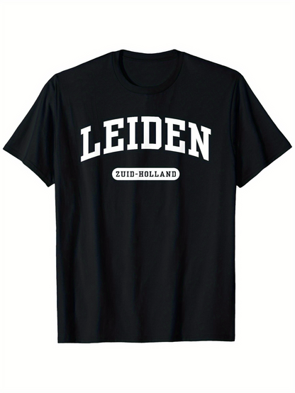 Men's Graphic T-Shirt Leiden Zuid Holland Collegiate Style Letters Classic City Tee
