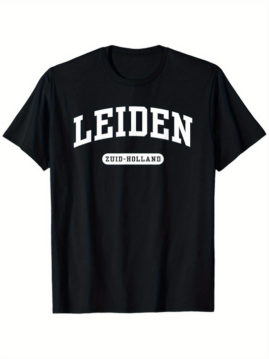 Men's Graphic T-Shirt Leiden Zuid Holland Collegiate Style Letters Classic City Tee
