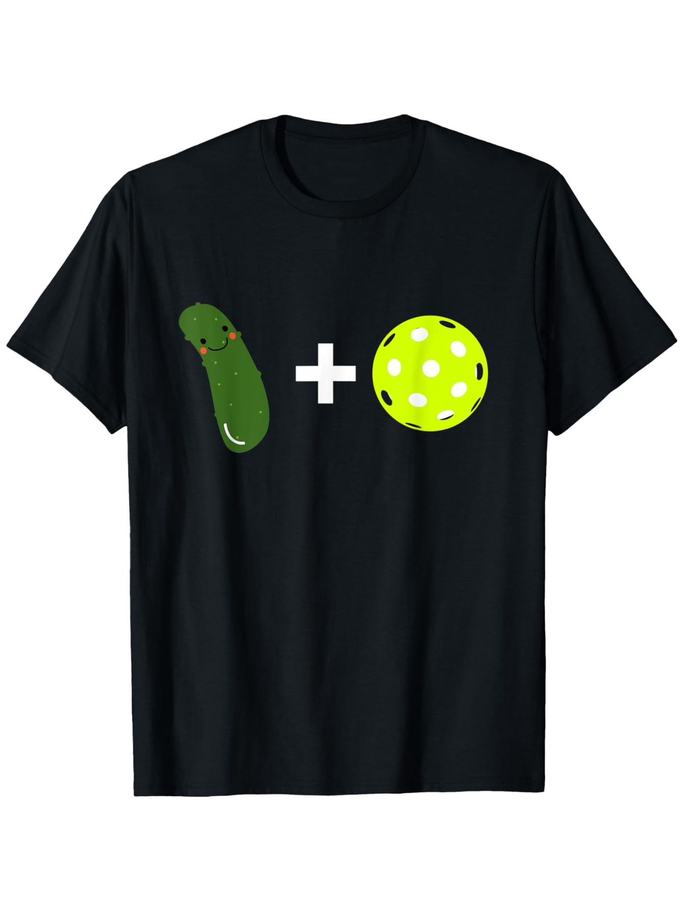 Men's Graphic T-Shirt Bright Green Dotted Ball And Pickle With Plus Symbol