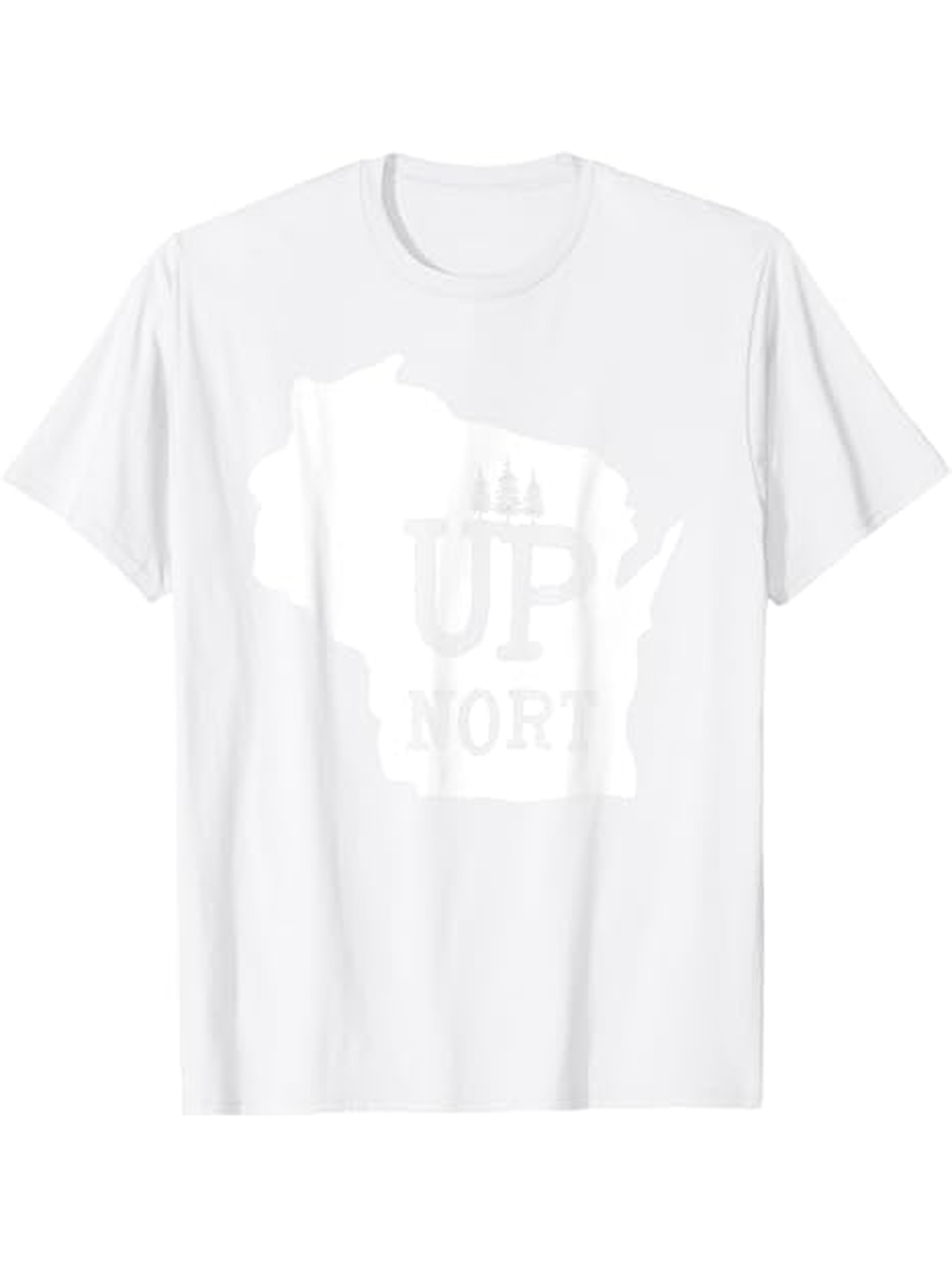 Men's Graphic T-Shirt Up North Silhouette State Outline Trees Summer Adventure Shirt