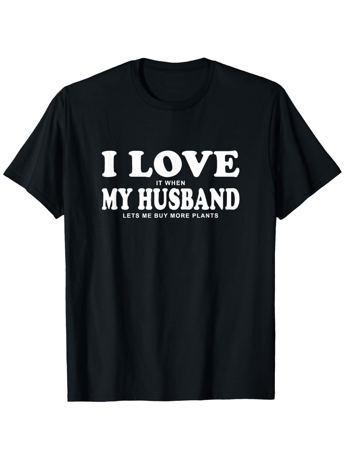 Men's Graphic T-Shirt I Love My Husband White Vintage Letters On Classic Black Shirt