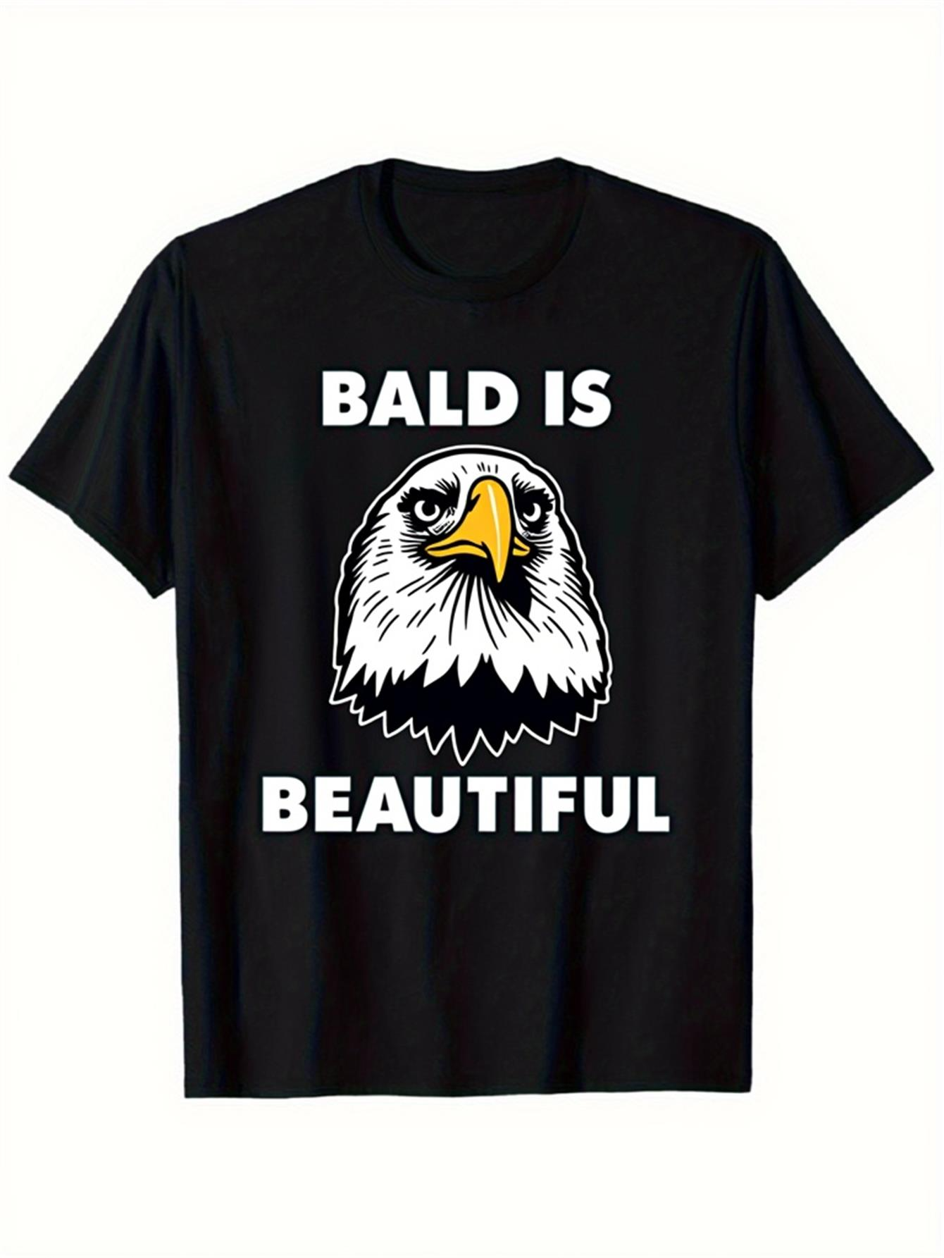 Men's Graphic T-Shirt Bald Is Beautiful With Fierce Expression Majestic Bald Eagle Head Centered
