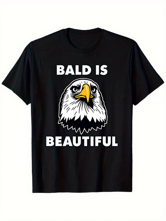 Men's Graphic T-Shirt Bald Is Beautiful With Fierce Expression Majestic Bald Eagle Head Centered