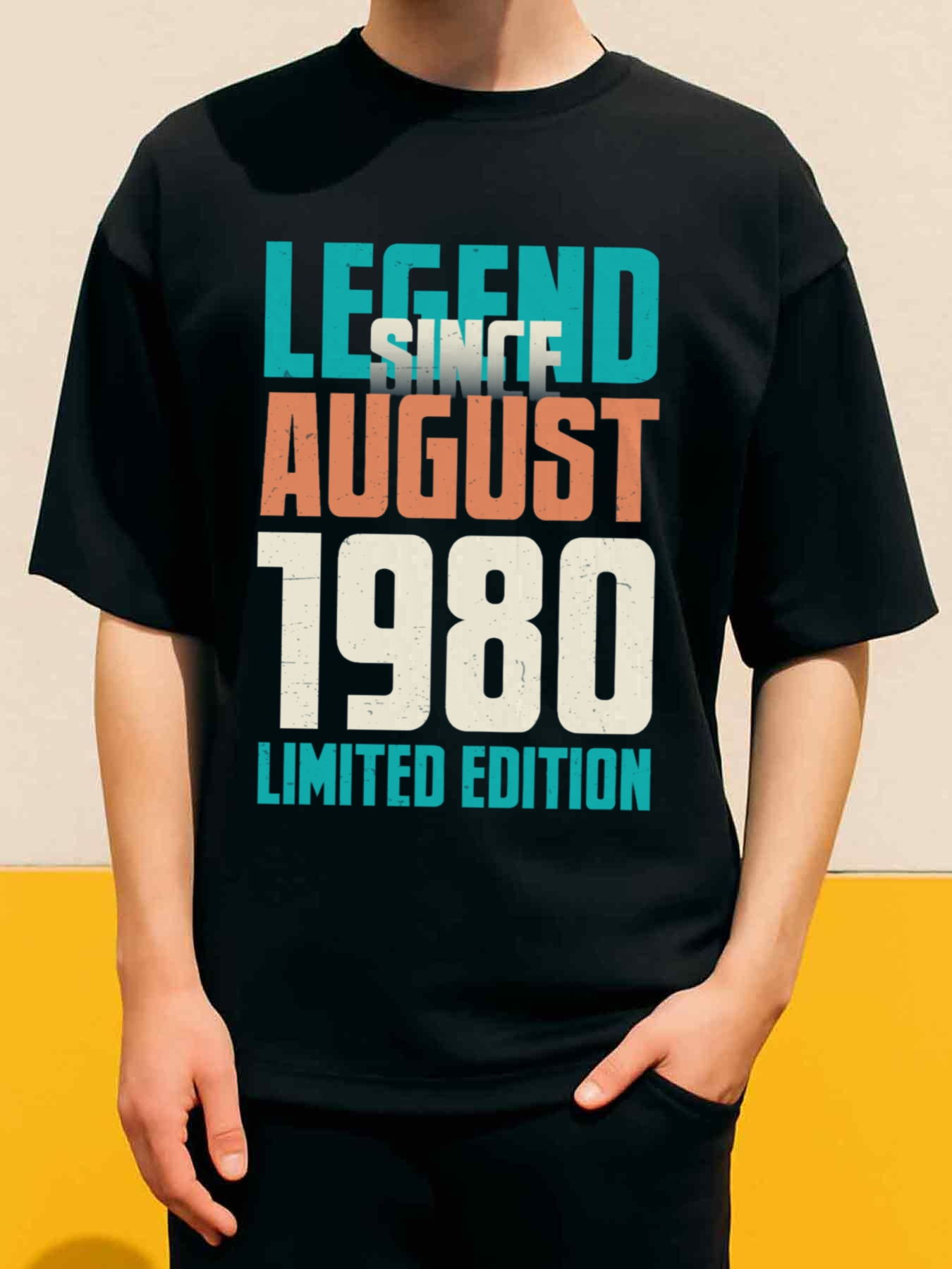 Men's Graphic T-Shirt Legend Since August 1980 Limited Edition Vintage Graphic Typography T Shirt