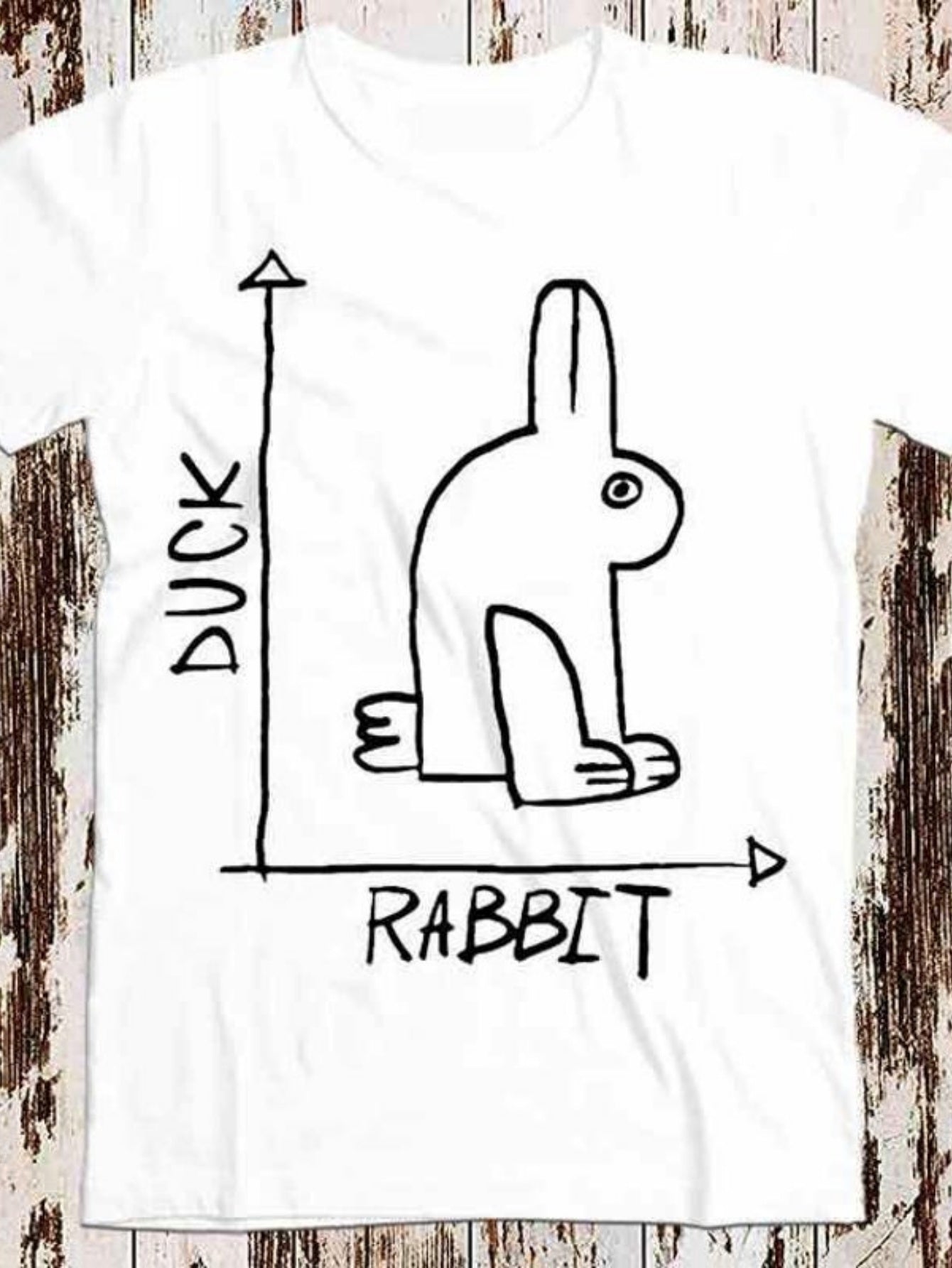 Men's Graphic T-Shirt Duck Rabbit Graphical Illusion With Playful Hand Drawn Rabbit
