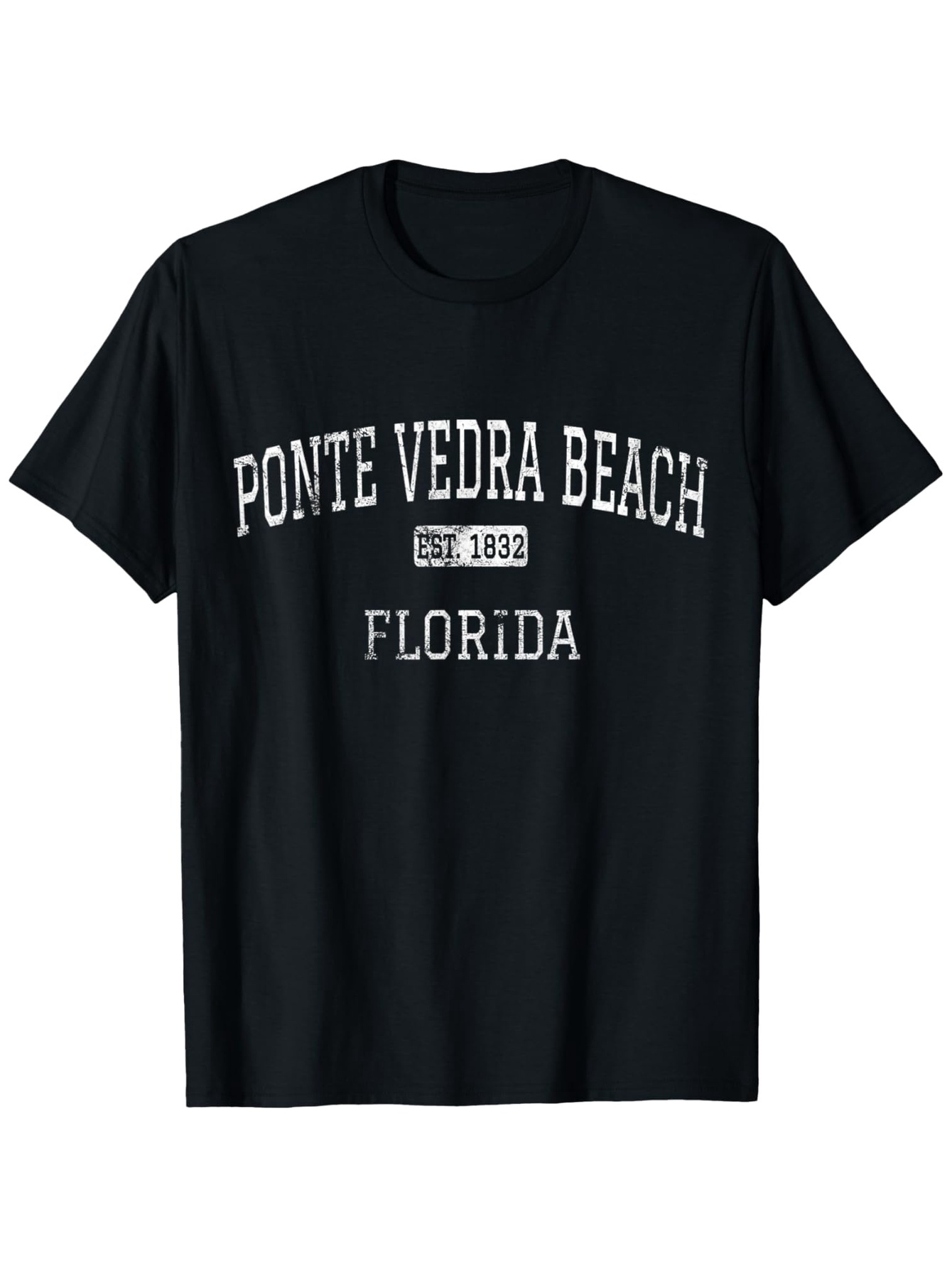 Men's Graphic T-Shirt Ponte Vedra Beach Established 1928 Florida Vintage College Style Lettering T Shirt