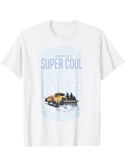 Men's Graphic T-Shirt Super Cool Snowy Forest Among Ice Covered Road Snowplow